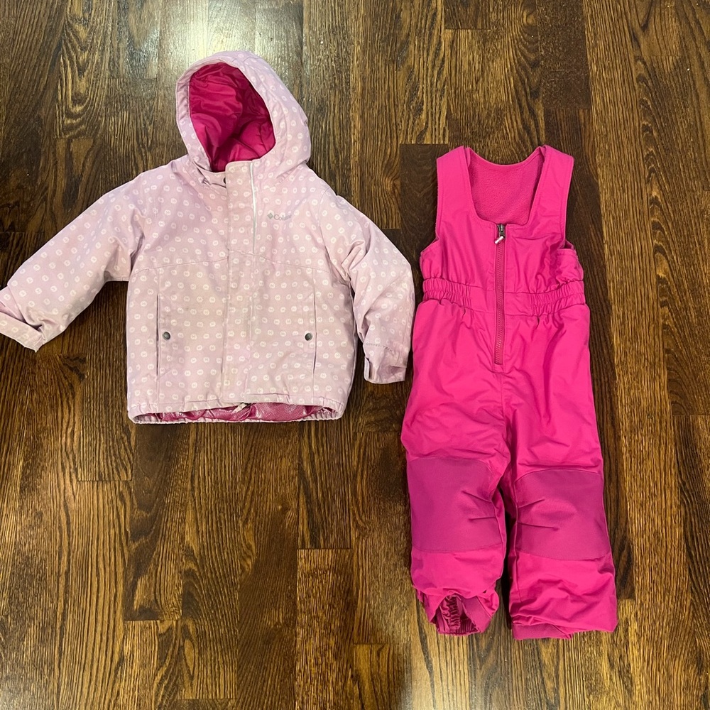 Columbia Pink Snow Jacket and Bib Set